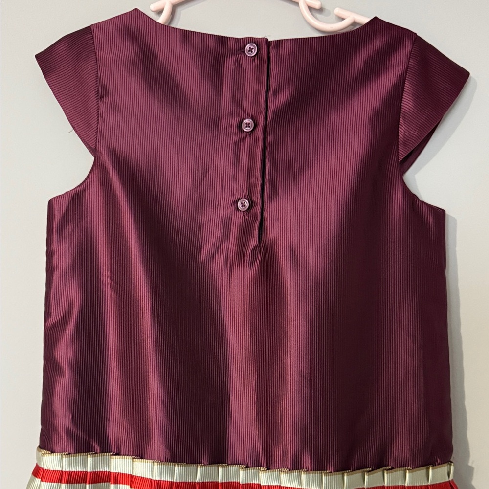 Janie and Jack Vintage pink label holiday/formal satin dress - size 6 - Picture 6 of 7